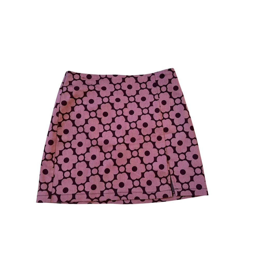 Urban Outfitters Pink Floral Mini Skirt Daisy Mod Y2K Retro Size Small